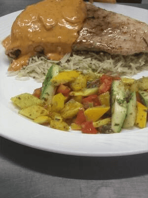 Stuffed Grilled Chicken Herb Butter Rice Sticks